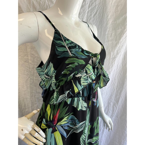 Elli White Green and Black Tropical Hummingbird Print Maxi Dress - Picture 7 of 14